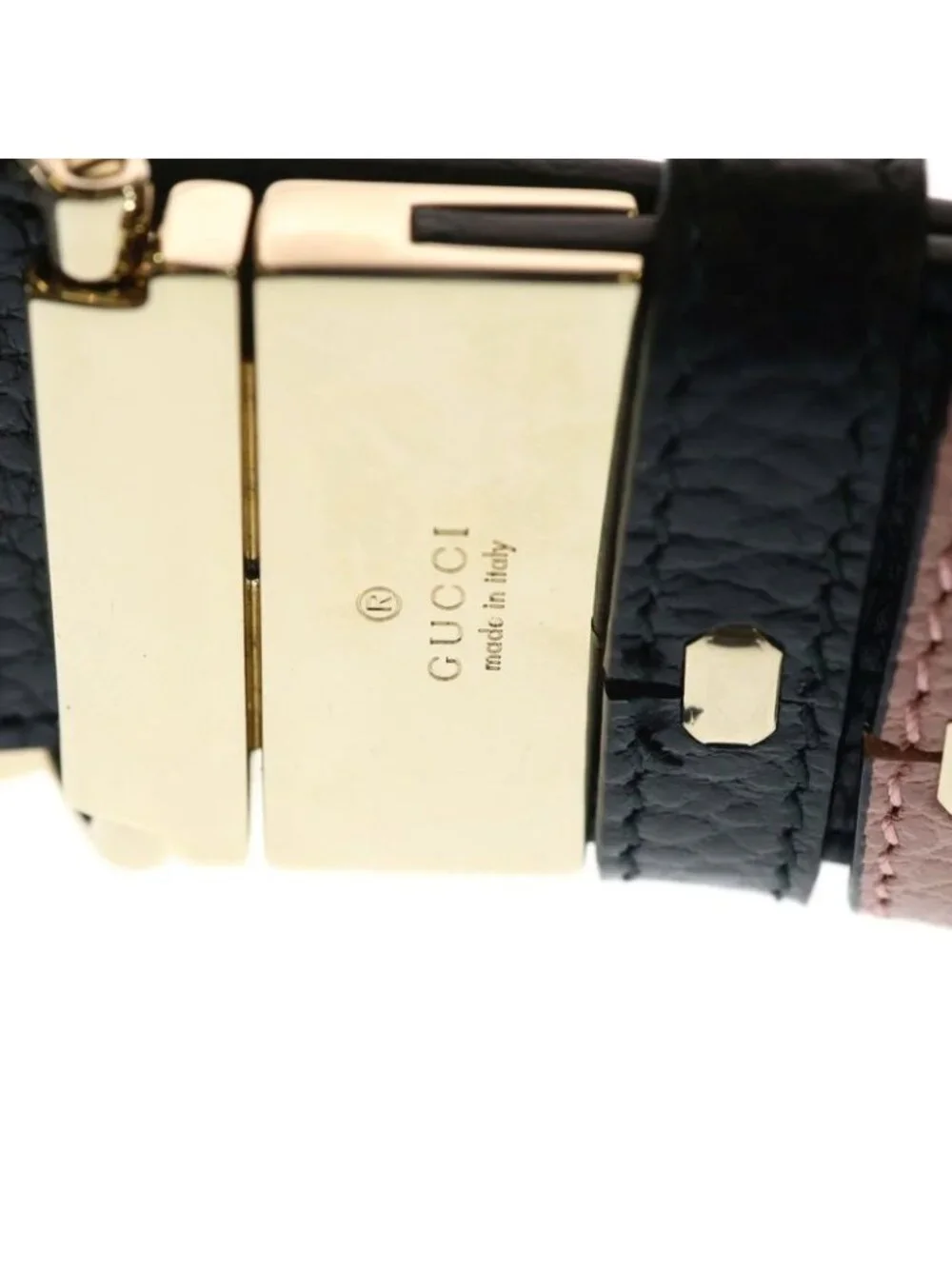 Gucci Interlocking Logo Buckle Reversible Leather Belt Gold Pink - Picture 6 of 6
